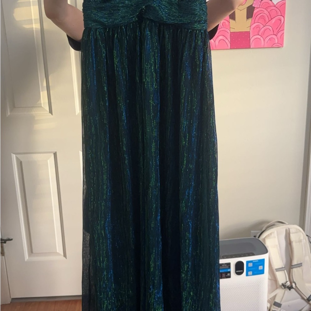 Green and Blue Sparkle Formal Dress